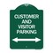 Signmission Customer & Visitor Parking Bidirectional Arrow, Green & White Alum Sign, 18" x 24", GW-1824-24217 A-DES-GW-1824-24217 - alternate 1